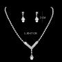Unicra Bride Silver Necklace Earrings Set Crystal Bridal Wedding Jewelry Set Rhinestone Choker Necklace for Women and Girls (Silver-1)