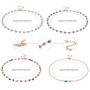 Thunaraz 4 Pieces Dainty Evil Eye Necklace for Women Lucky Evil Eye Protection Necklace Cute Minimalist Choker Necklace Jewelry Set Gift
