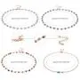 Thunaraz 4 Pieces Dainty Evil Eye Necklace for Women Lucky Evil Eye Protection Necklace Cute Minimalist Choker Necklace Jewelry Set Gift