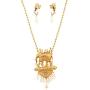 Touchstone Indian Bollywood Gorgeous Traditional Bridal Designer Jewelry Pendant Set in Gold and Silver Tone for Women.