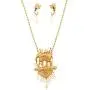 Touchstone Indian Bollywood Gorgeous Traditional Bridal Designer Jewelry Pendant Set in Gold and Silver Tone for Women.