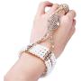 Coucoland 1920s Flapper Bracelet Ring Set Roaring 20s The Great Gatsby Austrian Crystals Imitation Pearl Bracelet Accessory