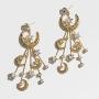 Star Moon Earrings Made Swarovski Crystal Gold Plated Crescent Moon Stars Drop Dangle Mothers Day Couples Gifts Mom Gold Moon Earrings for Women