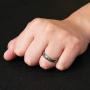 HZMAN 5mm Vintage Stainless Steel Silver Gold Plated Wedding Engagement Rings Ruby Anniversary Promise Rings