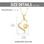 14k Yellow Gold Diamond Heart Pendant Necklace for Women, Fine Anniversary Jewelry for Wife/Girlfriend, Love Gifts for Her (0.1ct), 16+1+1 Inch