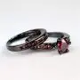 wedding ring set Two Rings His Hers Couples Matching Rings Womens 2pc Black Gold Filled Red CZ Wedding Engagement Ring Bridal Sets Mens Stainless Steel Wedding Band wedding ring set Two Rings His Hers Couples Matching Rings Womens 2pc Black Gold Filled Red CZ Wedding Engagement Ring Bridal Sets Mens Stainless Steel Wedding Band