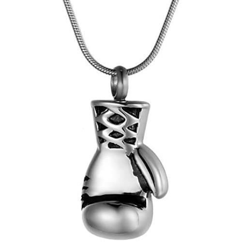 Boxing Glove Urn Pendant Cremation Jewelry COCO Park Stainless Steel Memorial Keepsake Ashes Necklace