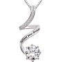 ALOV Jewelry Sterling Silver “Follow Your Dream” Cubic Zirconia Pendant Necklace