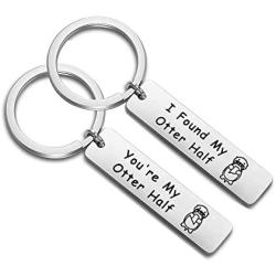 MAOFAED Couple Keychain Set I Found My Otter Half Otter Couple Gift Otter Keychain Otter Lover Gift Boyfriend Gift Husband Keychain