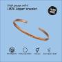 Hand Forged 100% Copper Bracelet ~ Made with Solid and High Gauge Pure Copper ~ Hammered 4 mm Bangle ~ Effectively Relief of Joint Pain, Arthritis, Joint Inflammation and Skin Allergies. (6.5)