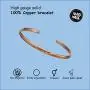 Hand Forged 100% Copper Bracelet ~ Made with Solid and High Gauge Pure Copper ~ Hammered 4 mm Bangle ~ Effectively Relief of Joint Pain, Arthritis, Joint Inflammation and Skin Allergies. (6.5)