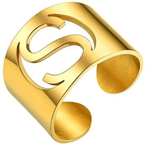 ChainsHouse A to Z Initial Letter Open Cuff Rings for Women Men Adjustable Statement Name Alphabet Ring Personalized Jewelry Gifts,15mm Wide, 3 Colors, Custom Available ChainsHouse A to Z Initial Letter Open Cuff Rings for Women Men Adjustable Statement Name Alphabet Ring Personalized Jewelry Gifts,15mm Wide, 3 Colors, Custom Available