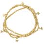 And Lovely 14K Gold or Silver Plated Bead Stretch Bracelet with 14K Gold Plated Star Charm - Stackable Stretch Bracelet - Set of 3