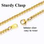 U7 2mm/3mm/6mm/7mm Box Chain Stainless Steel, 18K Gold Plated Flat/Square/Round Rolo Chain Necklace Bracelet Set, Length 18''-32''