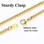 U7 2mm/3mm/6mm/7mm Box Chain Stainless Steel, 18K Gold Plated Flat/Square/Round Rolo Chain Necklace Bracelet Set, Length 18''-32''