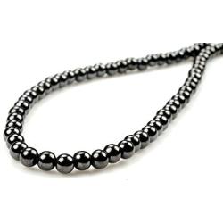 PURPLE WHALE Magnetic Hematite Round Bead Necklace 20'' | for Healing and Pain Relief, Stones for Healthy Blood Circulation