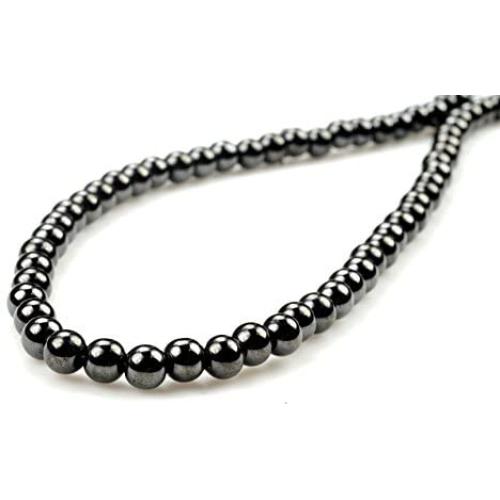 PURPLE WHALE Magnetic Hematite Round Bead Necklace 20'' | for Healing and Pain Relief, Stones for Healthy Blood Circulation