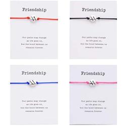 Pipitree Friendship Bracelet Charm Bracelet for Best Friends - Bracelet Gift Card Braided Wish Bracelet for You Care Everyone（4Pcs）