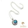 Beautiful Season DIY Blue Moon Celtic Triquetra Necklace Pendant Silver Plated Charm Moon Jewelry Triquetra Pagan Necklace