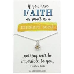 Mustard Seed silver color Faith Necklace with Sparkling 16-18'' adjustable chain.