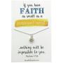 Mustard Seed silver color Faith Necklace with Sparkling 16-18'' adjustable chain.