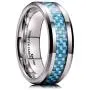 King Will GENTLEMAN 8mm Black/Blue Carbon Fiber Tungsten Carbide Wedding Band Ring Polished Finish Comfort Fit King Will GENTLEMAN 8mm Black/Blue Carbon Fiber Tungsten Carbide Wedding Band Ring Polished Finish Comfort Fit