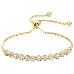 WeimanJewelry CZ Zircon Small Flower Cubic Zirconia Adjustable Chain Bracelet for Women Wedding