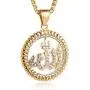 HZMAN Cubic Zirconia Allah Gold Pendant Necklace Middle East Charm Islam Round Pendant HZMAN Cubic Zirconia Allah Gold Pendant Necklace Middle East Charm Islam Round Pendant