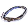 MOFRGO Handmade Braided Charm 5 Wrap Bracelet for Men Women Jasper Ebony Wood Beads Bohemian Adjustable Multilayer Bangle Jewelry