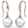 Cate & Chloe Betty 18K White Gold Plated Freshwater Pearl Earrings with Swarovski Crystals, Beautiful Classic Pearl Drop Dangle Earrings, Womens Special Occasion Jewelry