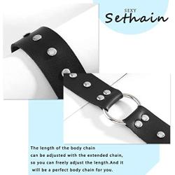 Sethain Punk Leather Choker Necklace Black Gothic Wide Leathers Chokers Collar Necklaces Jewelry Accessories for Women and Girls