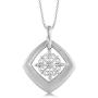 Evoque Sterling Silver and Diamond Snowflake Pendant (1/20 Cttw, J-K Color, I1-I2 Clarity) with 18'' Sterling Silver Chain Necklace – Frozen Icy Snow Flower Necklace – Charming Winter Jewelry for Women