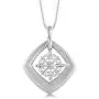 Evoque Sterling Silver and Diamond Snowflake Pendant (1/20 Cttw, J-K Color, I1-I2 Clarity) with 18'' Sterling Silver Chain Necklace – Frozen Icy Snow Flower Necklace – Charming Winter Jewelry for Women