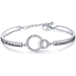 Zuo Bao Matthew 19:26 with God All Things are Possible Bracelet Faith Gift Christian Gifts Religious Jewelry