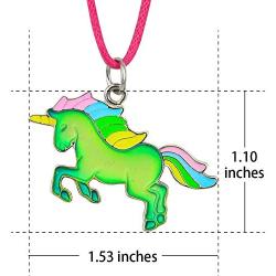 Fun Jewels Fairy Tale Cute Unicorn Pendant Color Change Chunky Mood Necklace with Glitter Gift for Girls
