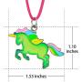 Fun Jewels Fairy Tale Cute Unicorn Pendant Color Change Chunky Mood Necklace with Glitter Gift for Girls