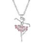 ELOI Little Girl Necklace Light Pink Ballet Recital Gifts Ballerina Dance Necklaces Girls Jewelry 16 inch