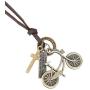 CHUYUN 925 Sterling Silver Bicycle Cycle Necklace Pendant Bike with Round Cubic Zirconia Chain Jewelry