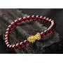 MANRUO Feng Shui The Best Prosperity Red Bead Garnet Bracelet with Golden Pi Xiu/Pi Yao Lucky Wealthy Amulet Brecelet Jewelry MANRUO Feng Shui The Best Prosperity Red Bead Garnet Bracelet with Golden Pi Xiu/Pi Yao Lucky Wealthy Amulet Brecelet Jewelry