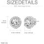 AOBOCO Sterling Silver Halo Earrings Embellished with Crystals from Austria, Hypoallergenic Stud Earrings for Women, Suitable for Anniversary Birthday Wedding Christmas, Fine Jewelry Gifts for Her