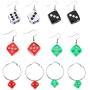 Dice Earrings Punk Resin Disco Dancing Earrings Set Dice Earring Cube Square Dice Charm Drop Earrings Geometric 3D Dice Earrings Hip Hop Night Club Party Jewelry for Women Girls-6