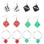 Dice Earrings Punk Resin Disco Dancing Earrings Set Dice Earring Cube Square Dice Charm Drop Earrings Geometric 3D Dice Earrings Hip Hop Night Club Party Jewelry for Women Girls-6