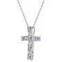 Sterling Silver Gemstone Cross Religious Pendant Necklace