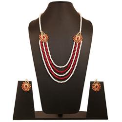 Touchstone Indian Bollywood Handcrafted Traditional Royal Mughal Kundan Polki Meenakari Enamel Colorful Wedding Designer Jewelry Long Necklace Set in Gold and Silver Tone for Women.