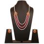 Touchstone Indian Bollywood Handcrafted Traditional Royal Mughal Kundan Polki Meenakari Enamel Colorful Wedding Designer Jewelry Long Necklace Set in Gold and Silver Tone for Women.