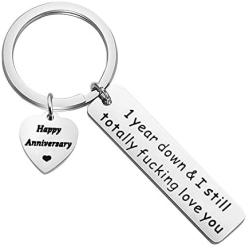 CENWA 1st 5th 10th 20th Wedding Anniversary Keychain for Couples First Anniversary Five Ten Twenty Years Anniversary Jewelry