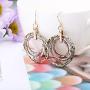 ORAZIO Metal Statement Jewelry Set for Women Triple Circles Pendant Necklace Dangle Earrings Cuff Bracelet