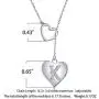 A - Z Heart Initial Necklace, 14K White Gold Plated Letter Necklace Y-Necklace Silver for Women Girls, Adjustable Heart Initial Cubic Zirconia Alphabet Necklace with Gift Box Card
