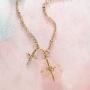 Waxing Poetic Amor Fati Brass and Swarovski Crystals Cross Charm