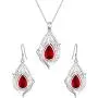EleQueen 925 Sterling Silver Cubic Zirconia Teardrop of Angel Bridal Pendants Necklace Hook Earrings Sets EleQueen 925 Sterling Silver Cubic Zirconia Teardrop of Angel Bridal Pendants Necklace Hook Earrings Sets
